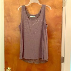 MAURICES Gray tank w/rhinestones & peekaboo back
